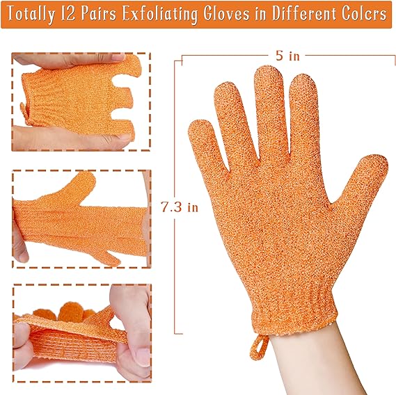 24 Pcs Exfoliating Bath Gloves