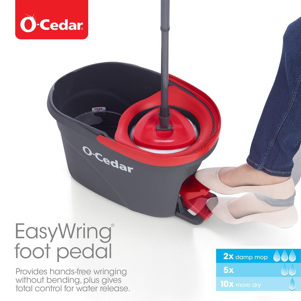 EasyWring Microfiber Spin Mop And Bucket Floor Cleaning System With 2 Extra Power Refills