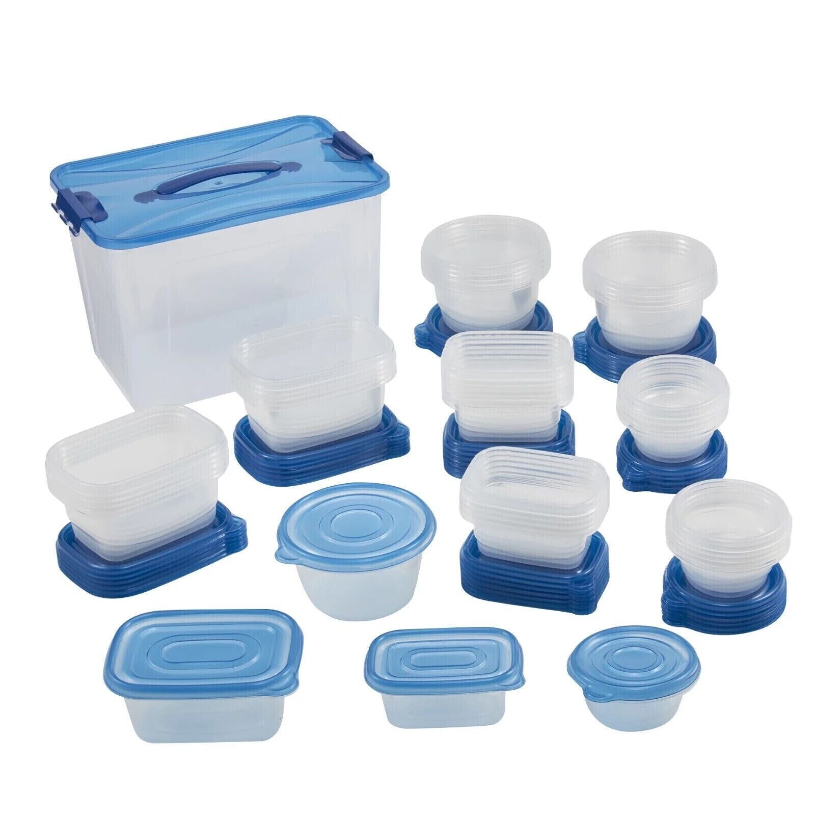 92 Piece Plastic Food Storage Containers Set