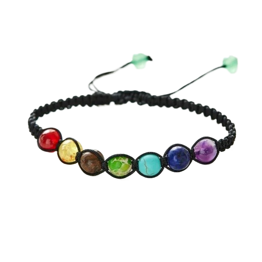 7 Chakra Natural Stone Round Beads Bracelet