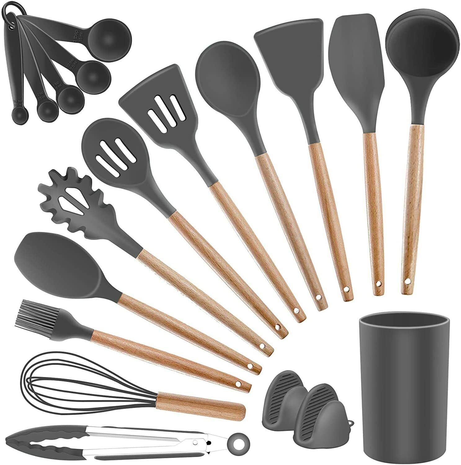 19 Pcs Silicone Kitchen Utensil Set with Holder