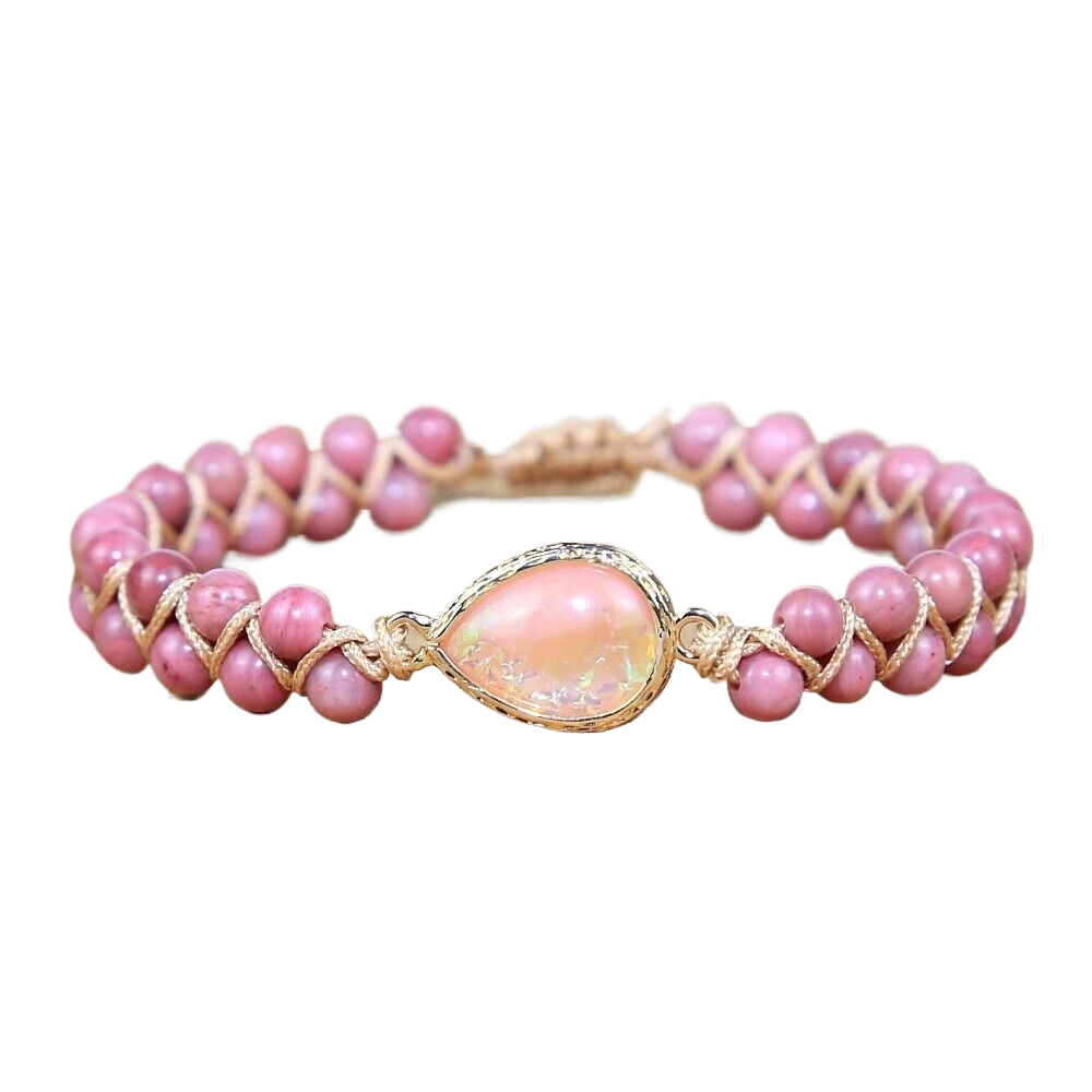 Natural Rhodonite Opal Beads Crystal Bracelet