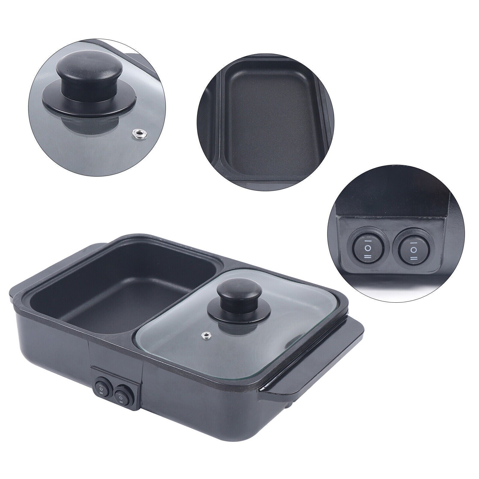 Mini 2-IN-1 1200W Electric Hot Pot