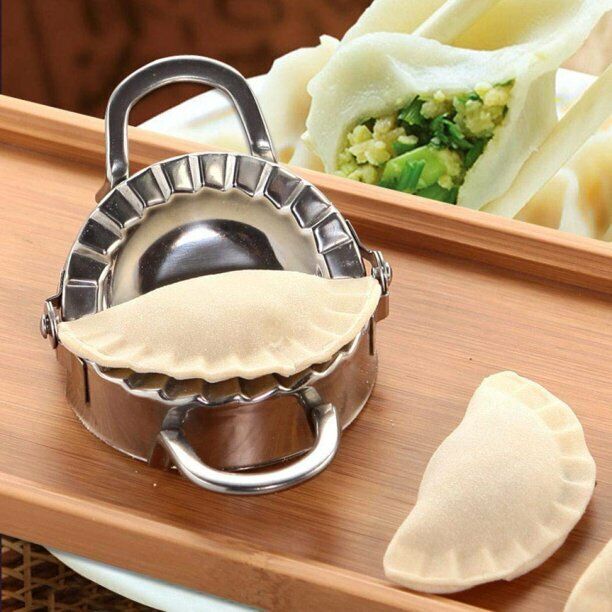 Dumpling Press, Small Stainless Steel Pot Sticker Mold Maker Wrapper, Dough Pie