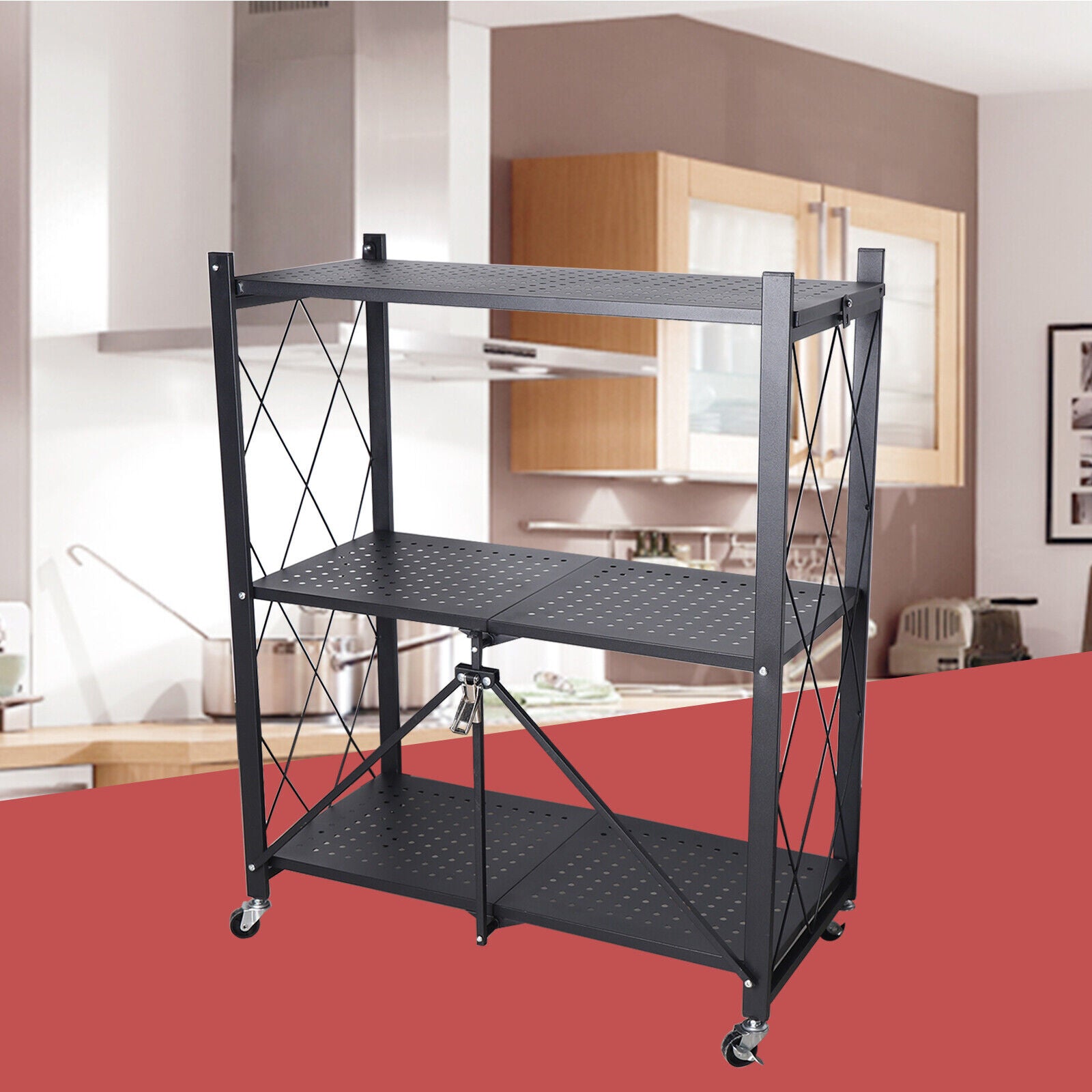 3 Tiers Home Foldable Storage Shelves