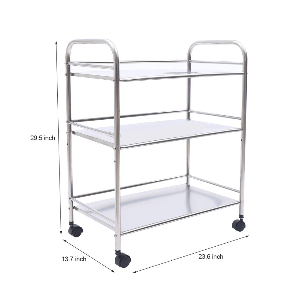 3 Tiers Shelf Kitchen Cart Stainless Steel