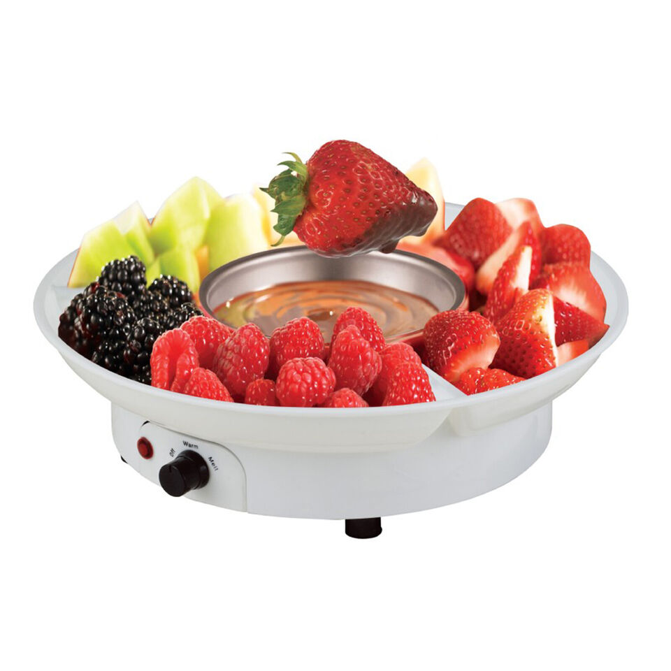 Electric Chocolate Warmer Party Dip Fountain Fondue Cheese Melting Pot