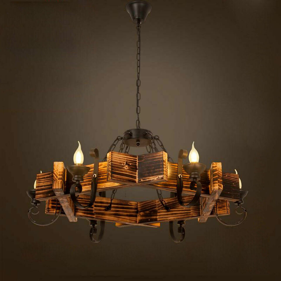 6 Lights Rustic Lighting Chandelier