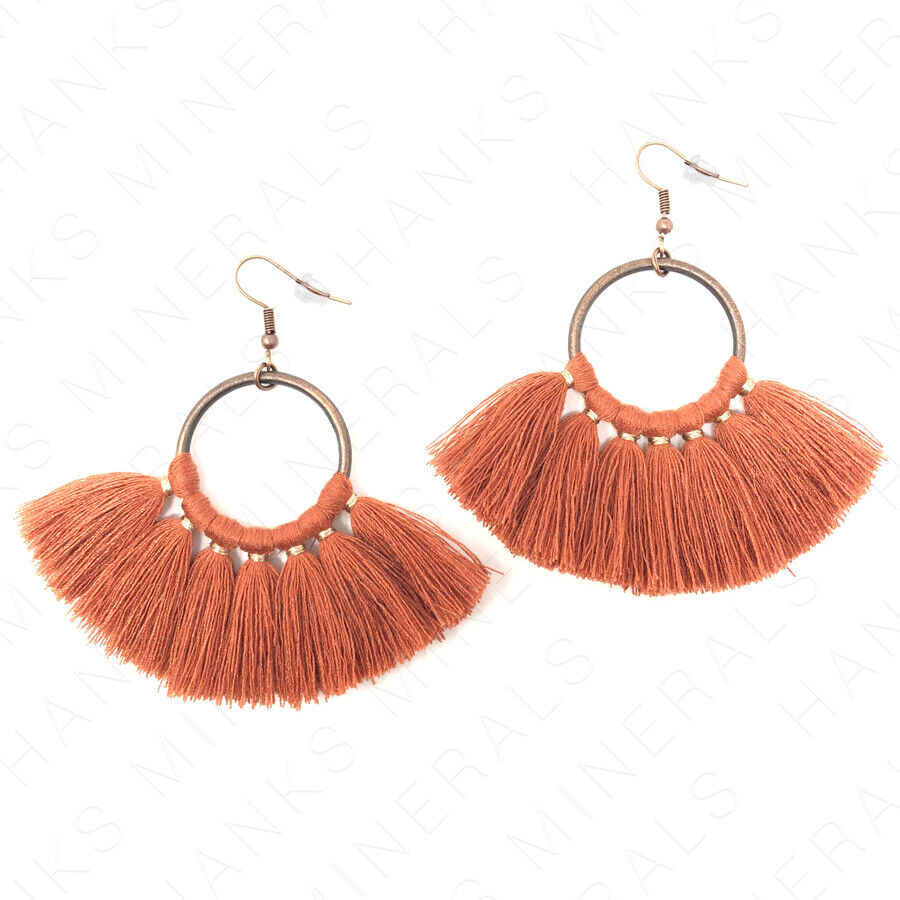 Hoop Fan Tassel Earring