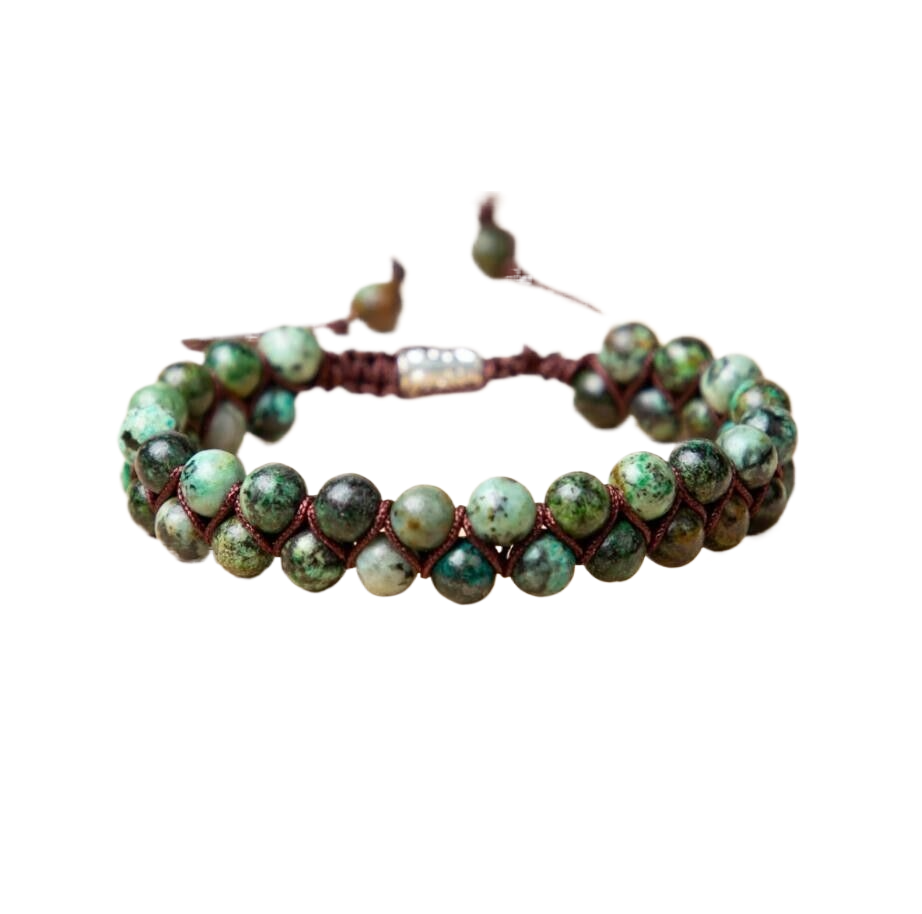 Handmade Braided African Turquoise Round Bracelet