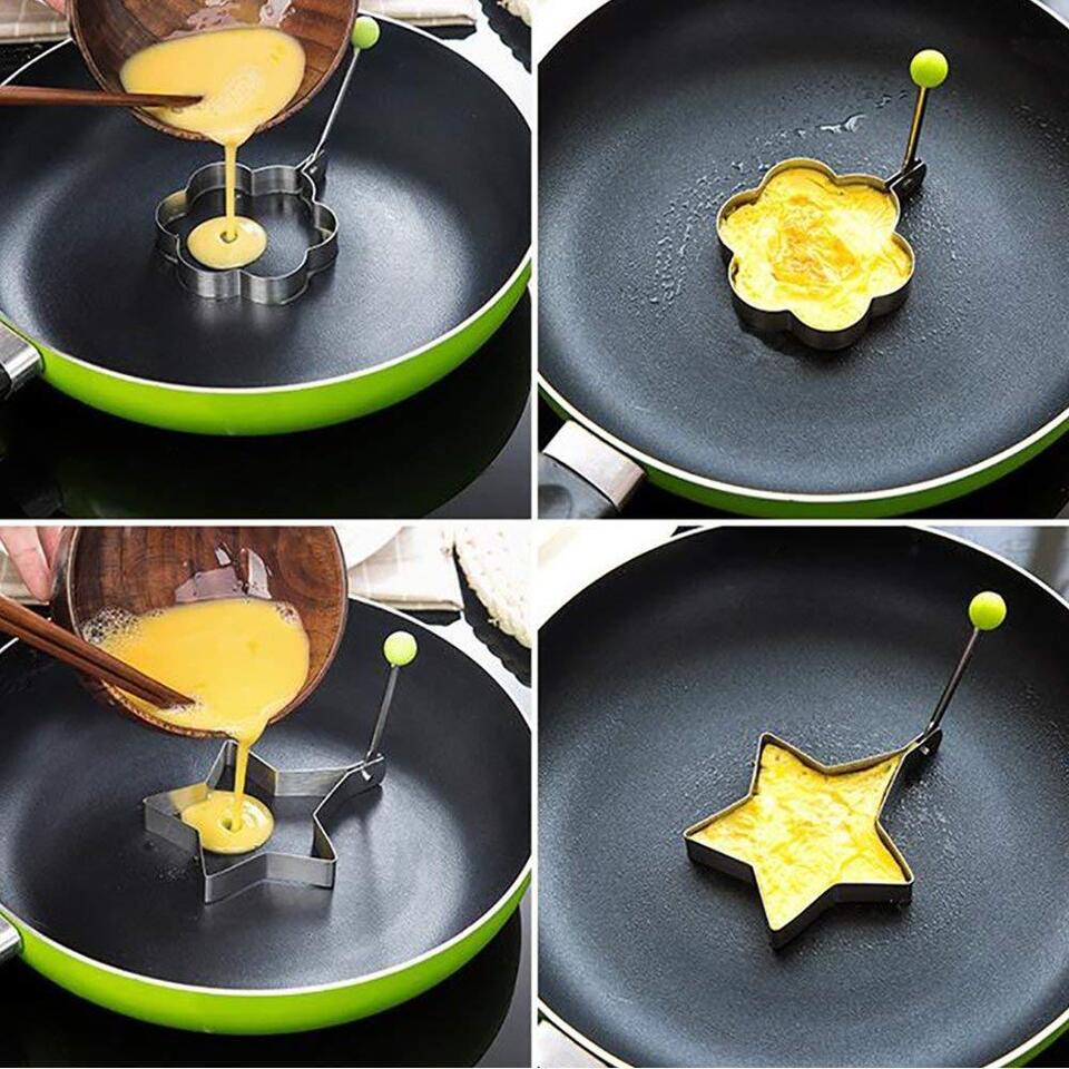 5Pcs Fried Egg Non Stick Stainless Steel Pancake Ring Mold