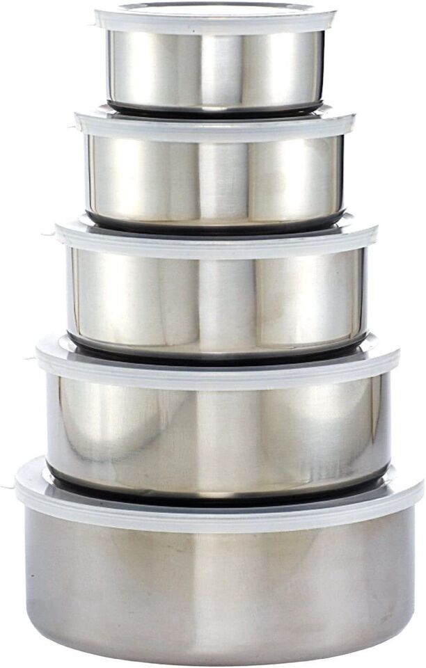Set Of 5 Small Stainless Steel Kitchen Mixing Storage Bowls Set