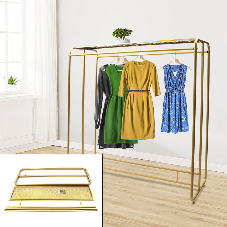 Retro Boutique Garment Rack in Gold