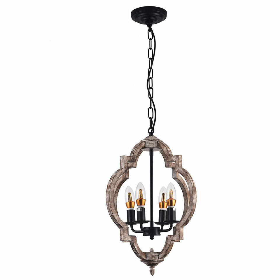 Rustic Wood Dining Room Ceiling Light