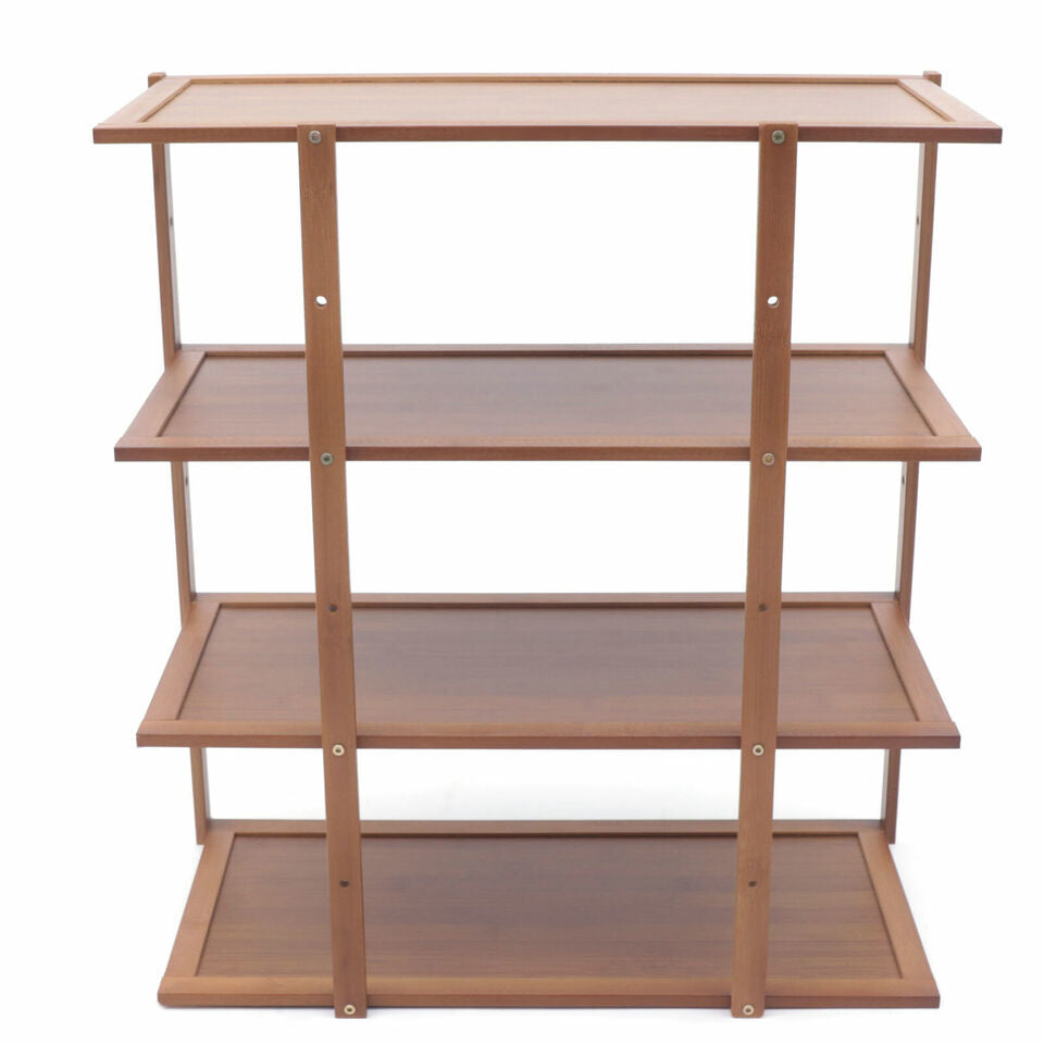 4 Tier Bamboo Wooden Shoe Rack in Brown