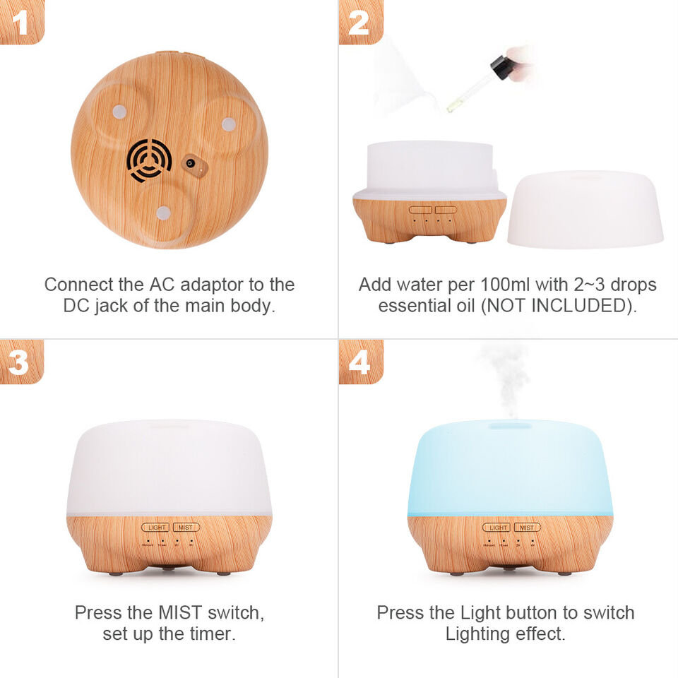 Air Humidifier Essential Oil Diffuser Brown