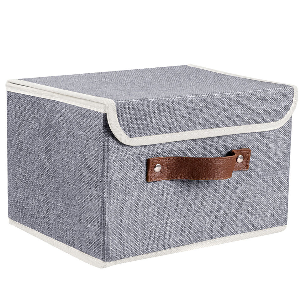 2Pcs Fabric Cubby Cube Storage Bins Baskets in Grey