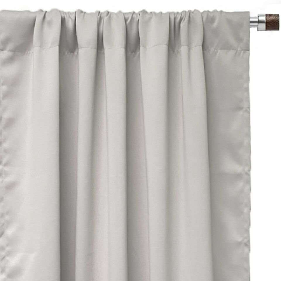 Grayish White Blackout Polyester Curtains 42x63 Inch