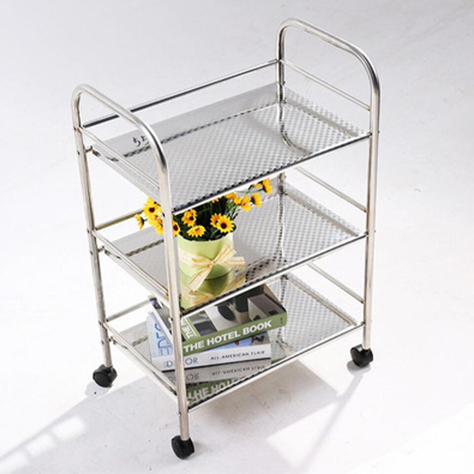 3 Tiers Shelf Kitchen Cart Stainless Steel