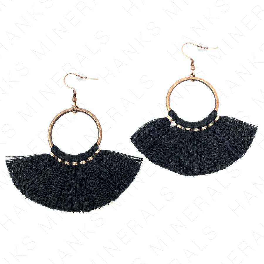 Hoop Fan Tassel Earring