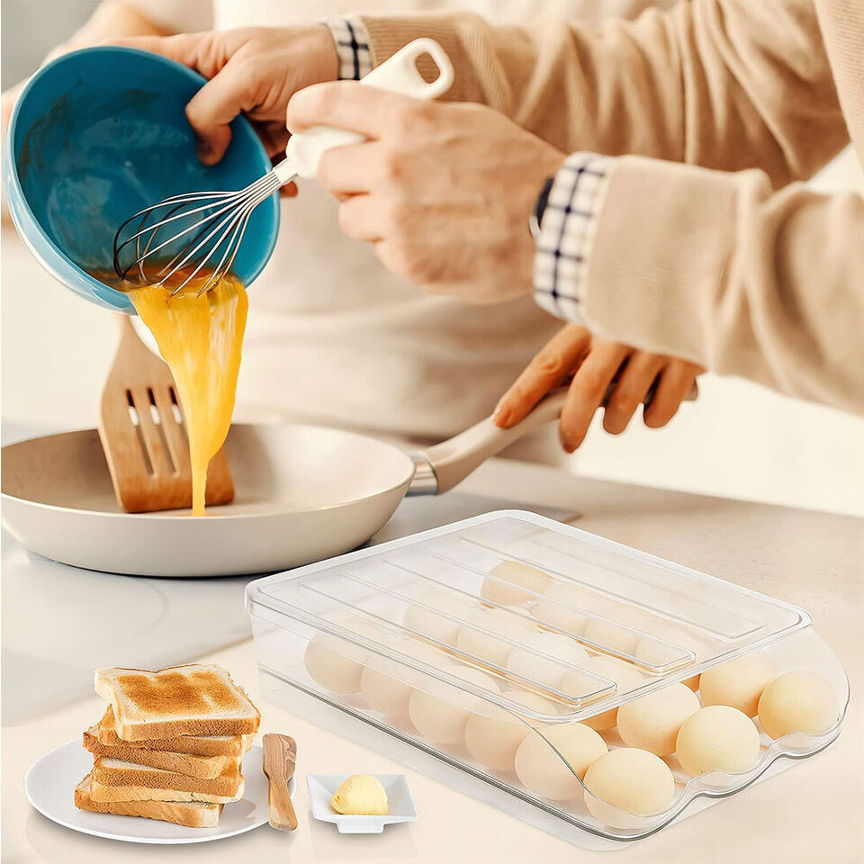 Automatic Rolling 18 Egg Storage Container Tray