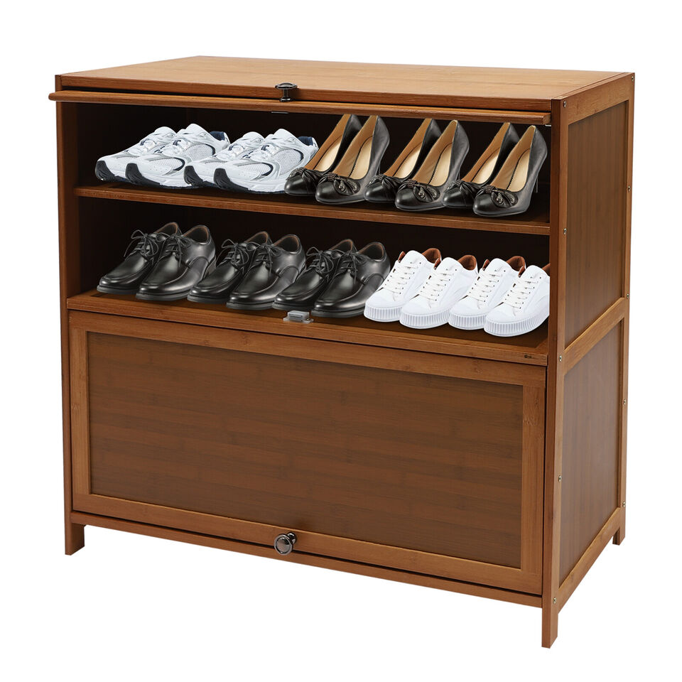 4-Tier Bamboo Shoe Rack Cabinet