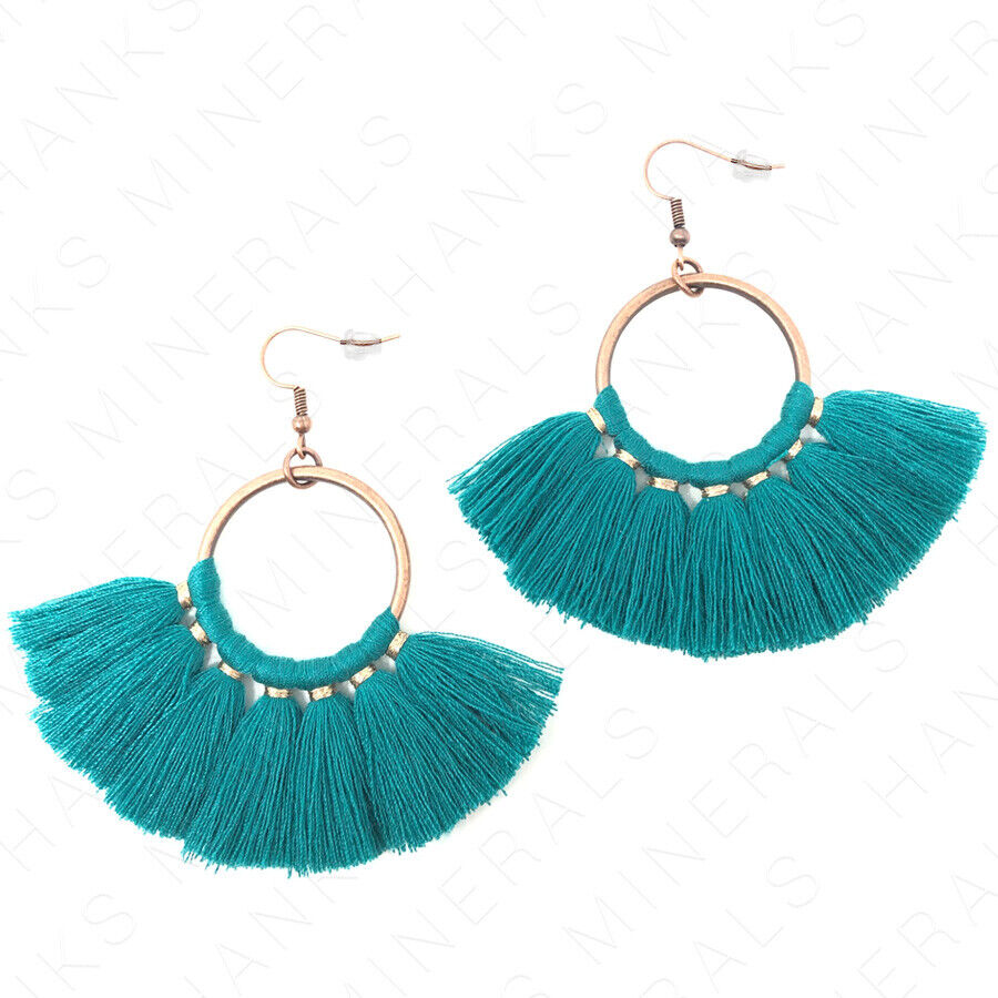 Hoop Fan Tassel Earring