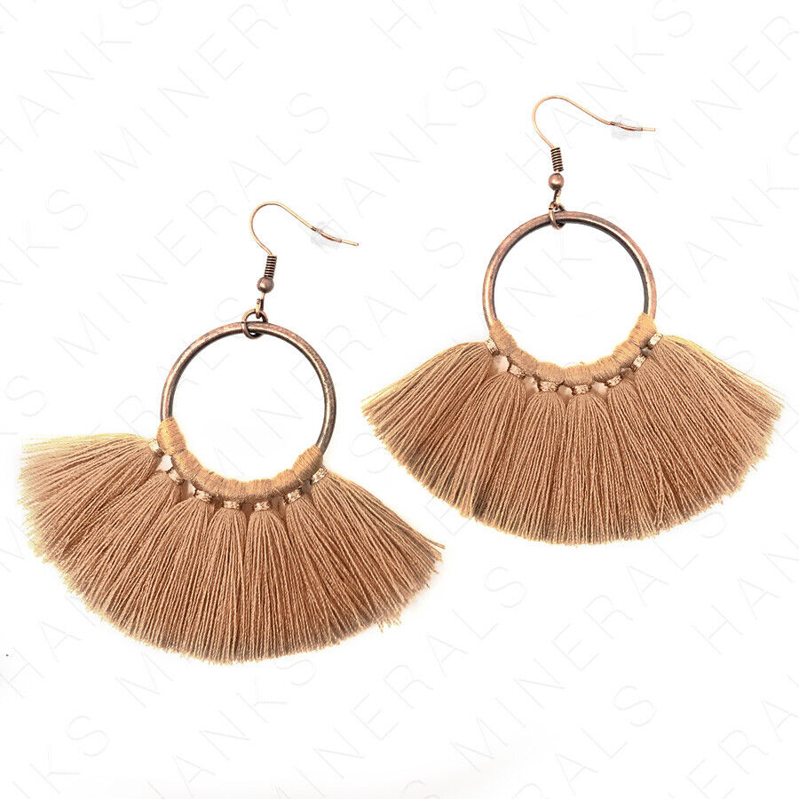 Hoop Fan Tassel Earring