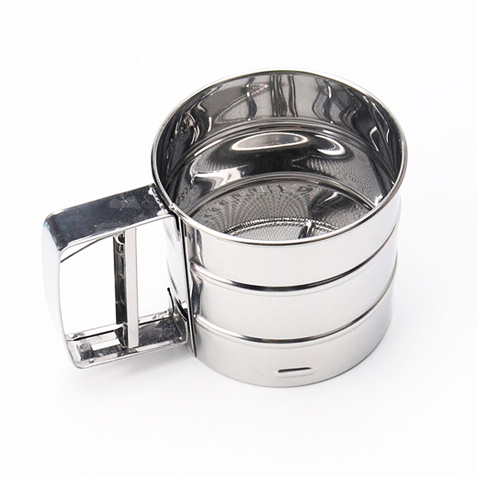 Stainless Steel Mesh Flour Icing Sugar Sifter Sieve Strainer