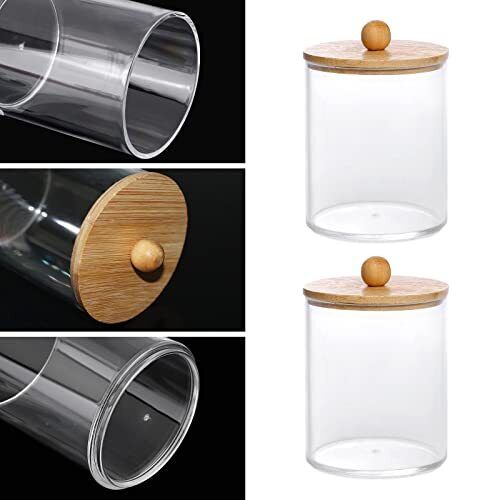 6Pcs Clear Holder Dispenser Apothecary Jars