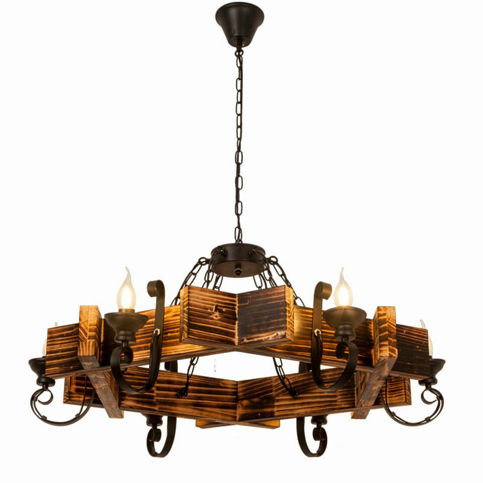 6 Lights Rustic Lighting Chandelier