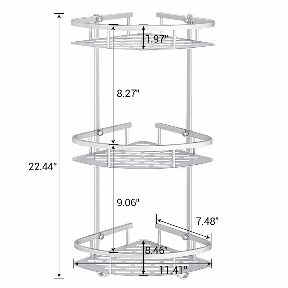 3 Tier Corner Shower Caddy Bath Triangular Rack