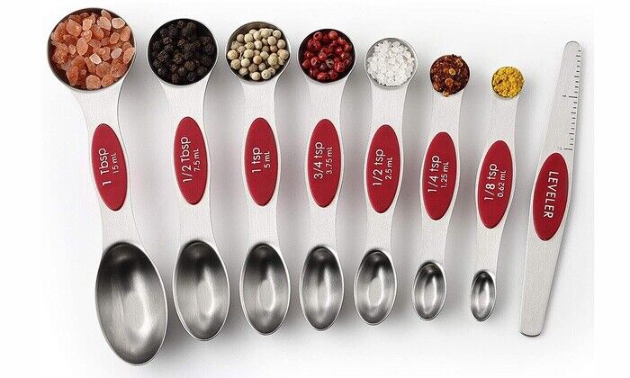Magnetic Dual Sided Measuring Spoons with Leveler