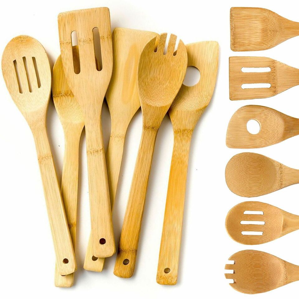 6 Piece Wooden Cooking Utensil Set