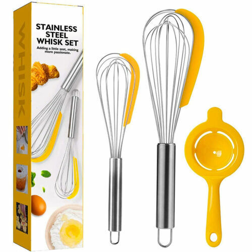 2 in 1 Stainless Steel Kitchen Whisk Set