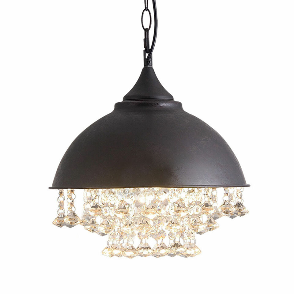 Rustic Industrial Chandelier Crystal