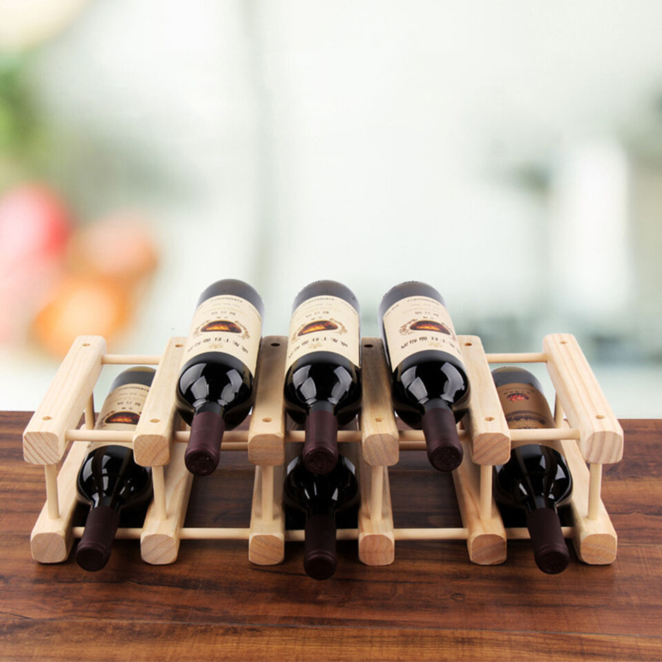 Modular Expandable Wooden Wine Rack