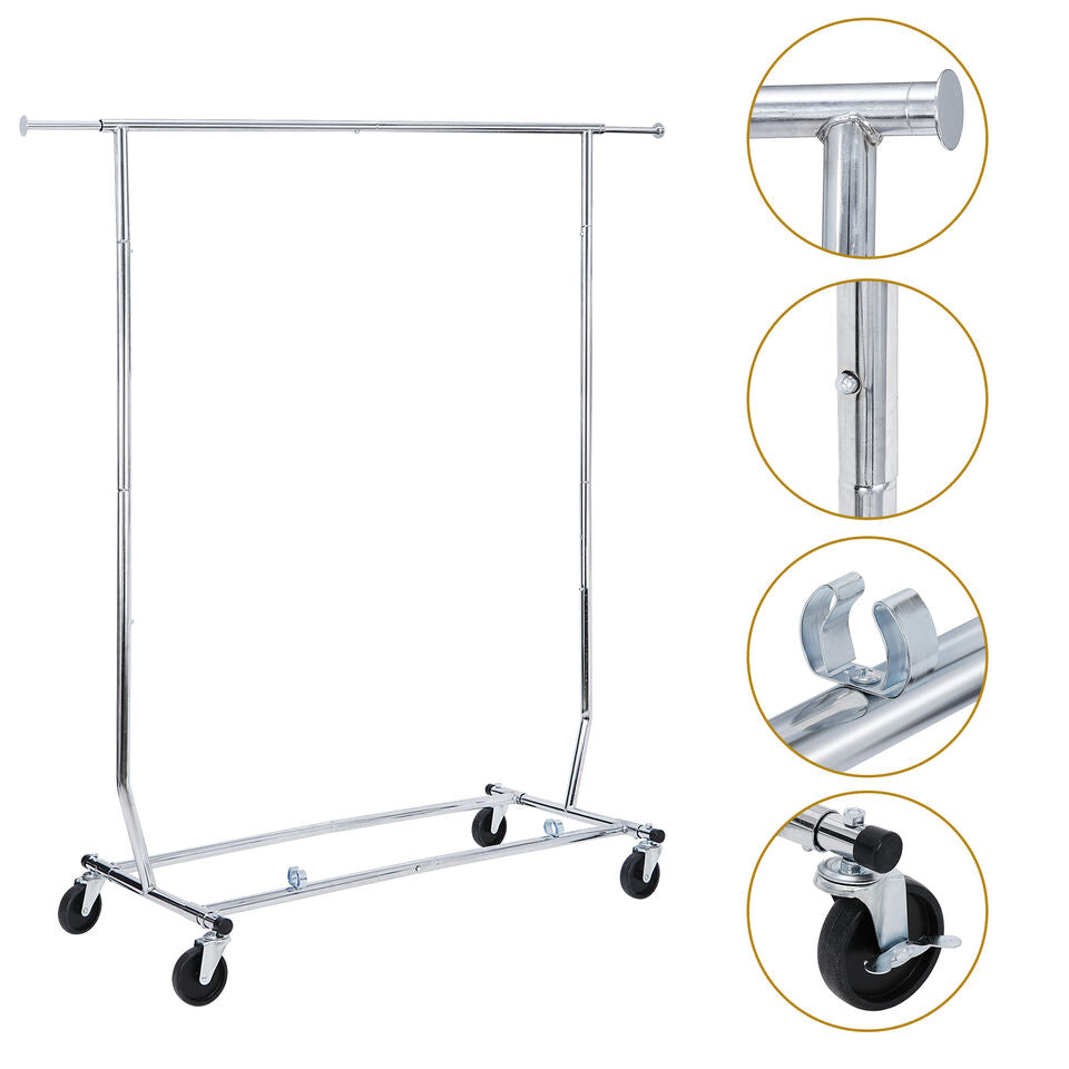 Rolling Clothes Garment Rack