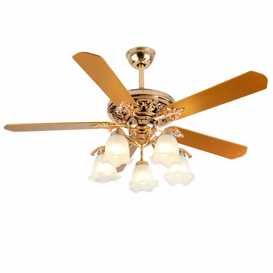 52" LED Fan Chandelier Ceiling Fans Light with Remote Control