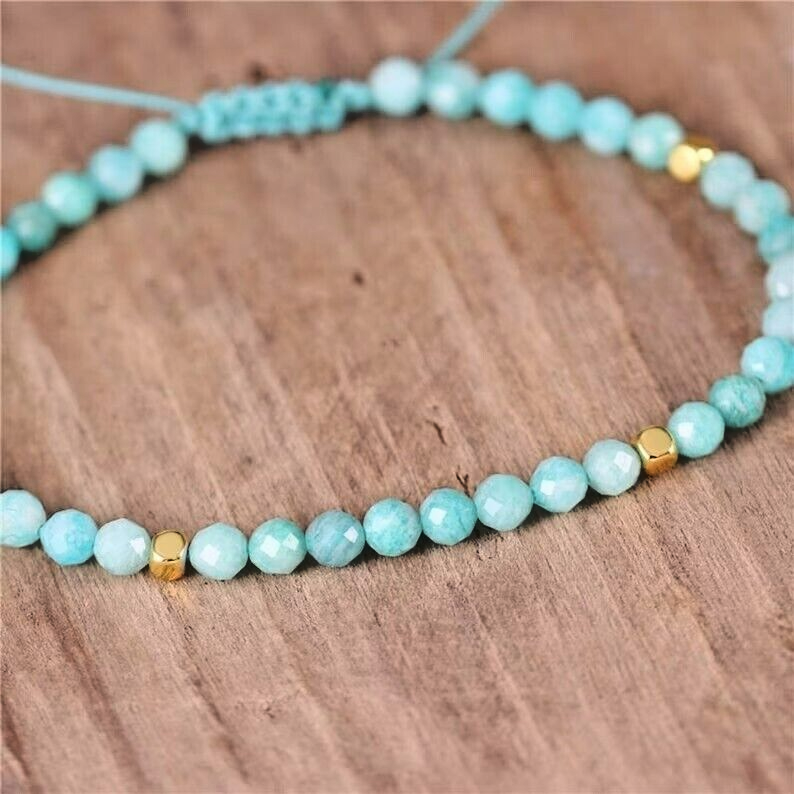 Natural Amazonite Small Gemstone Beads Bracelet
