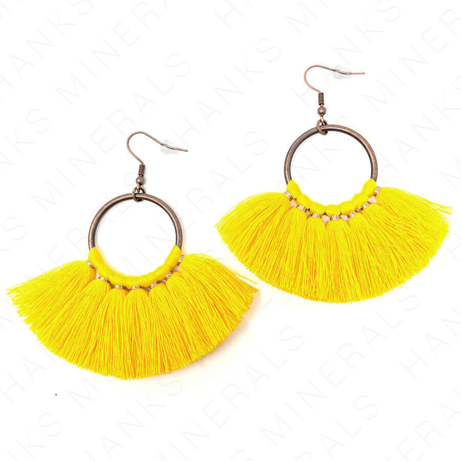 Hoop Fan Tassel Earring