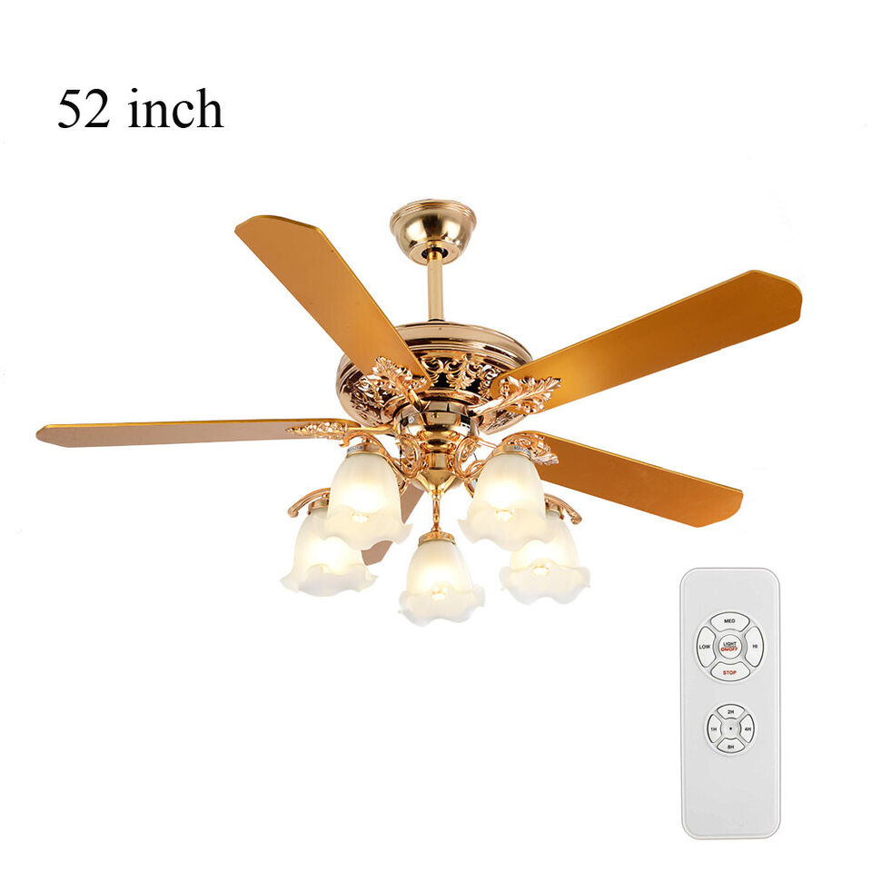 52" LED Fan Chandelier Ceiling Fans Light with Remote Control