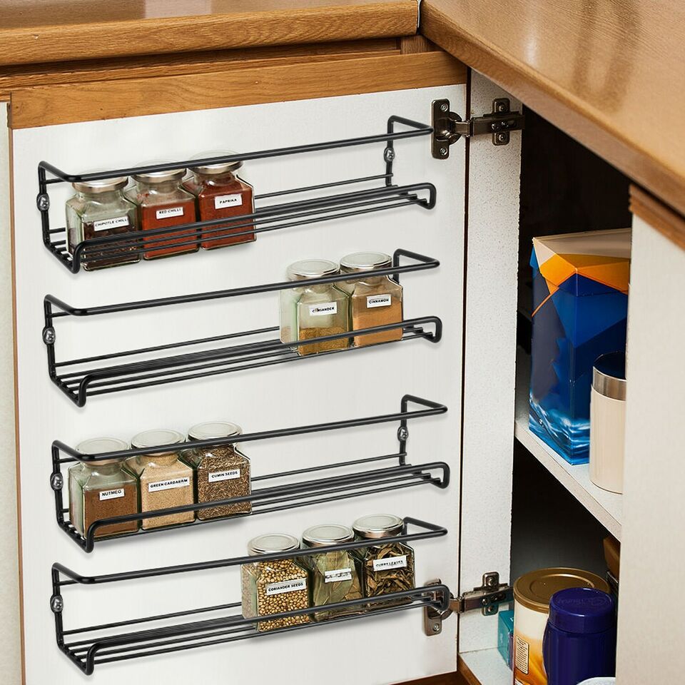 4Pcs Wall Mount Spice Racks