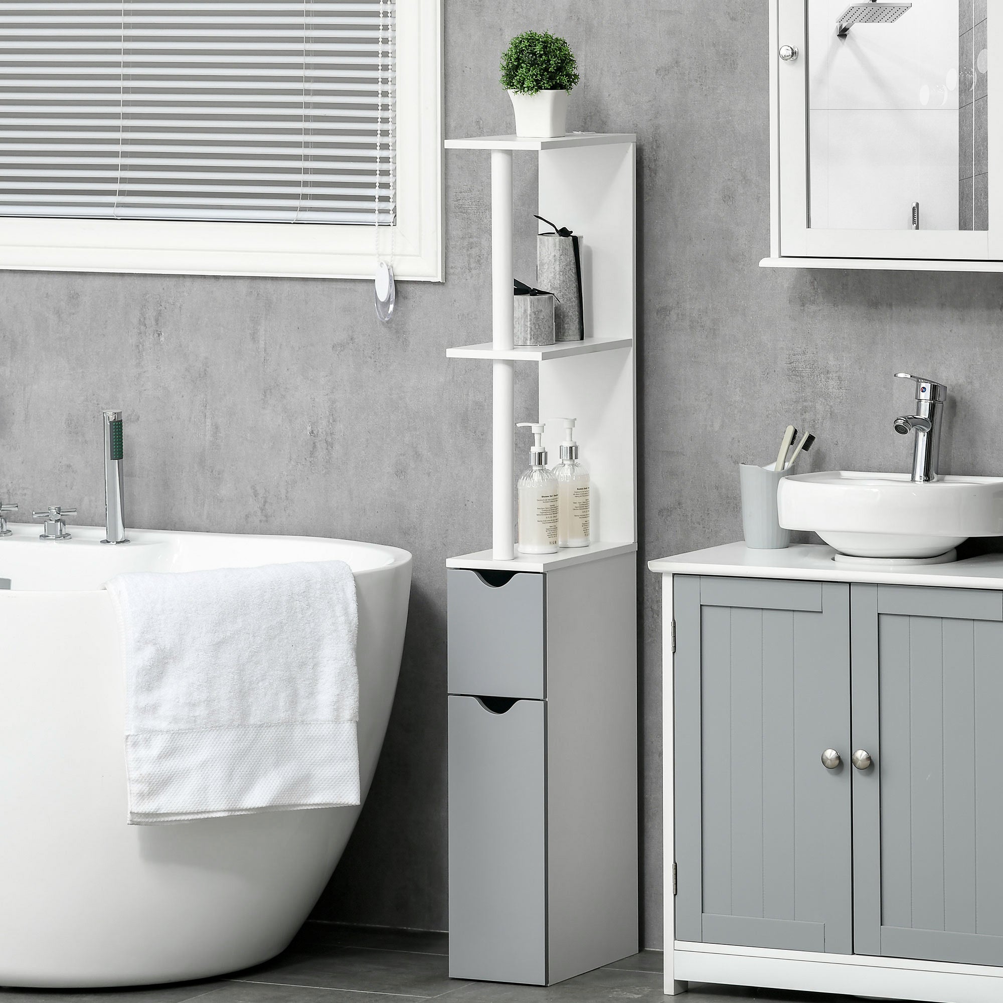 Bathroom Storage Slim Tower Cabinet