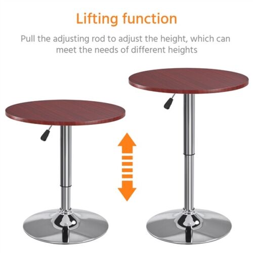 Height Adjustable Pub Round Table For Home