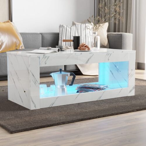 Modern Living Room High Gloss LED Table