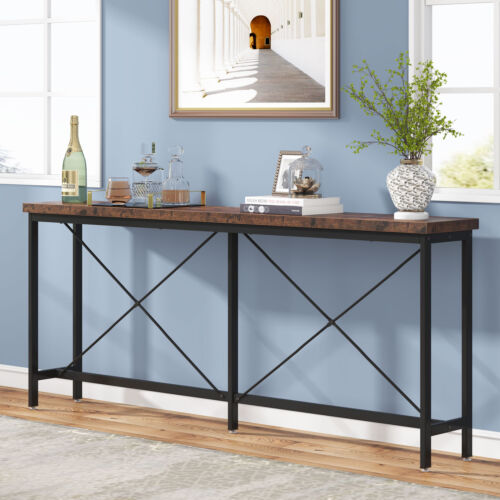 Wood Extra Long Behind Couch Entryway Console Table