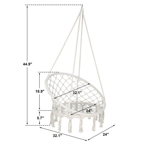 Indoor Outdoor Cotton Hanging Rope Hammock Chair