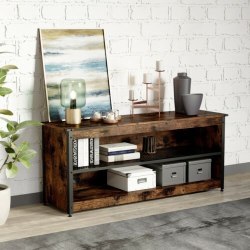 TV Stand Console Table with LED & Mesh Shelf