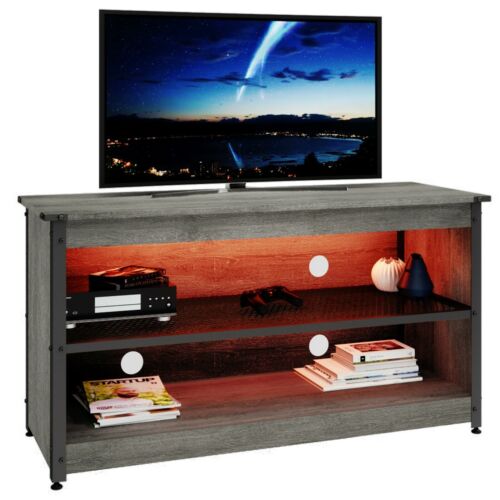 TV Stand Console Table with LED & Mesh Shelf